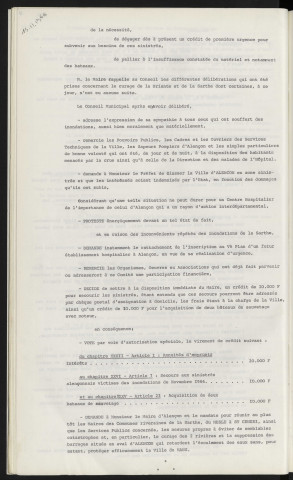Calamités publiques, inondations des 9 et 10 Novembre 1966.