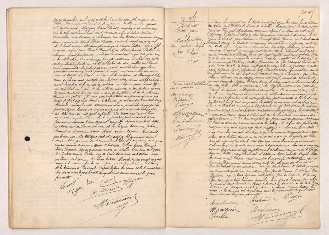Acte de mariage de AUMAT Jean veuf de JACQUIN et RIVES Marie veuve NEVEU (27 décembre 1910), Acte de mariage de RICHARD Victor Jean divorcé de MASSON et MAUBUISSON Marie Juliette Angèle,veuve THAN (27 décembre 1910).