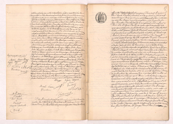 Acte de mariage de CHAPLAIN Eugène Victor Jean Jules et NEVEU Marie Athanaïse Augustine (08 Mars 1907), DUNKEL Paul Emile et DUPONT Yvonne Gabrielle (09 Mars 1907).