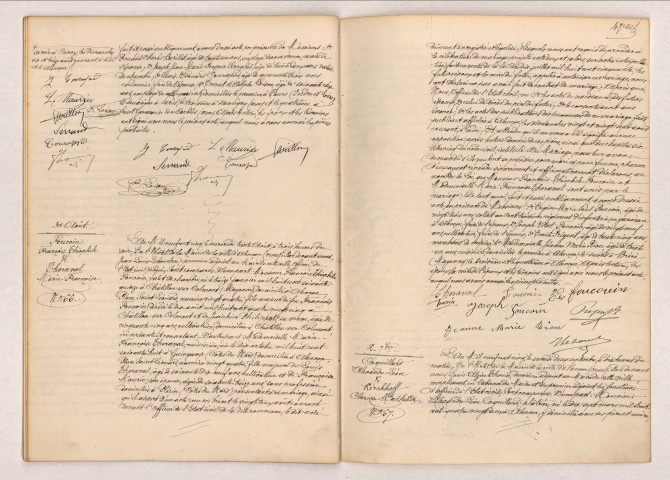 Acte de mariage de MAURICE Lucien Eugène et COURAPIED Julie Joséphine (28 août 1905), acte de mariage de FOUCOIN François Théophile et THORAVAL Marie Françoise (30 août 1905), acte de mariage de COQUILLARD Alexandre Léon et KIRCHHOFF Clarisse Mathilde (2 septembre 1905).