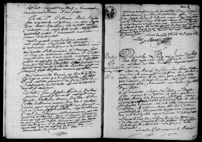 Registre des actes de mariage et divorce (1808).