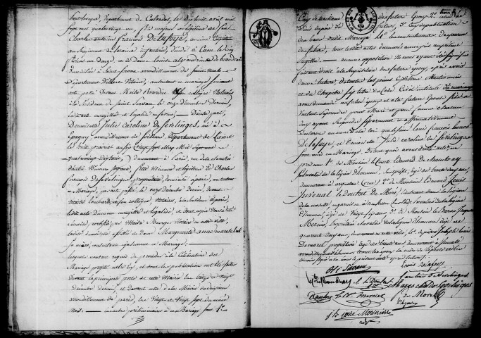 Registre des actes de mariage (1819).