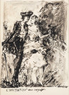 L'invitation au voyage (Baudelaire), trait de plume et Lavis d'encre, Louise Jeanne Aimée Hervieu, (22cm x 16cm), signé en bas à droite, titré en bas au centre, collection Bismuth-Etcheverry, acquisition 2024, AMA.