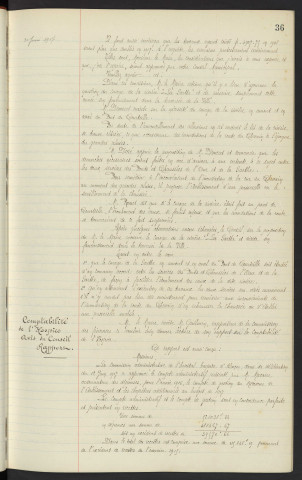 Curage de la rivière "La Sarthe", communication de Mr l'ingénieur des ponts et chaussés, inondation Rue du Chevain. Comptabilité de l'hospice, avis du conseil, rapport