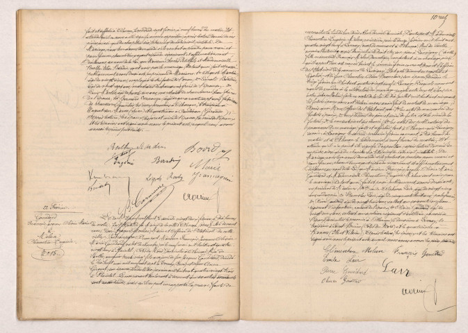 Acte de mariage de PETITFILS Charles et BARDIN Berthe Elise (17 Février 1908), GOUÉDARD François Jacques Olivier Marie et MELUN Clémentine Eugénie (22 Février 1908).