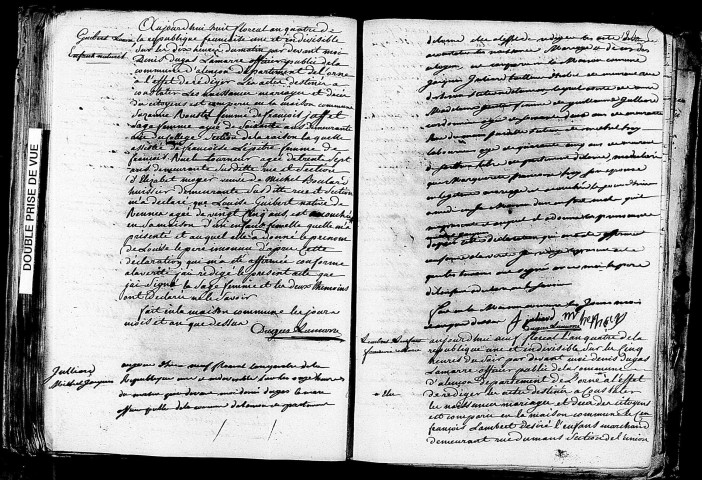 Acte de naissance de GUIBERT Louise enfant naturel (27 avril 1796),acte de naissance de JULLIARD Michel Jacques (27 avril 1796),acte de naissance de LENFANT Françoise Marie (27 avril 1796).