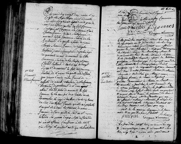 Acte de naissance de DUMONT Marie Françoise (10 janvier 1797),acte de naissance de GRIBLOT Louis Antoine (12 janvier 1797),acte de naissance de DOUCY Pierre Nicolas (12 janvier 1797).