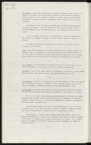Projet de création d'un centre médico sportif. Manque d'éclairage, Grande Rue et de la rue Saint Blaise. Suppression de la taxe locale, recette.