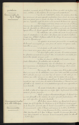 Création de cours agricoles, postscolaires, communication de Mr le préfet . Commissariat de police de la ville d'Alençon, demande de 2éme à la 3éme classe, communication