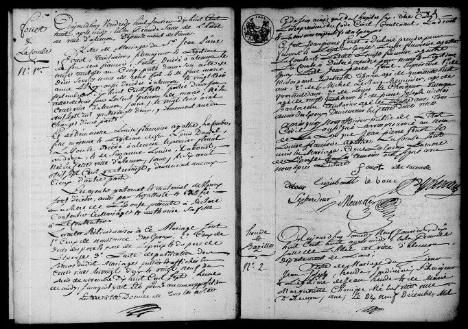 Registre des actes de mariage et divorce (1808).