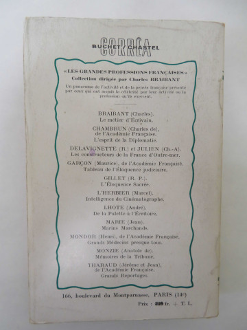 Paule Fougère, Grands pharmaciens, Corrêa Buchet Chastel, Paris, Typographie Firmin-Didot et Cie, 1956, 336p.