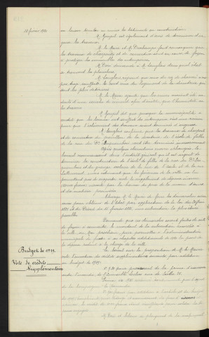Ecole de fille de la rue du Docteur BECQUEMBOIS et groupe scolaire de la rue de l'Asile et de la rue Lallemand, achèvement des travaux, rapport . Budget de 1919, vote de crédits supplémentaires