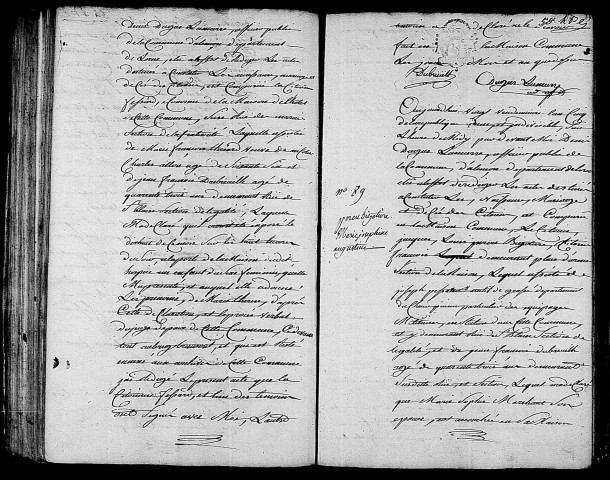 Acte de naissance de Marie Thérèse enfant trouvé (10 octobre 1796),acte de naissance de PEROU BIGOTIERE Marie Joséphine Augustine (10 octobre 1796).