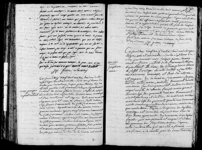 Acte de naissance de PASQUIER Anne Victoire (17 mars 1794),acte de naissance de PAISAN Marie Prosper enfant naturel (18 mars 1794),acte de naissance de MERCIER Joséphine Anne (18 mars 1794).