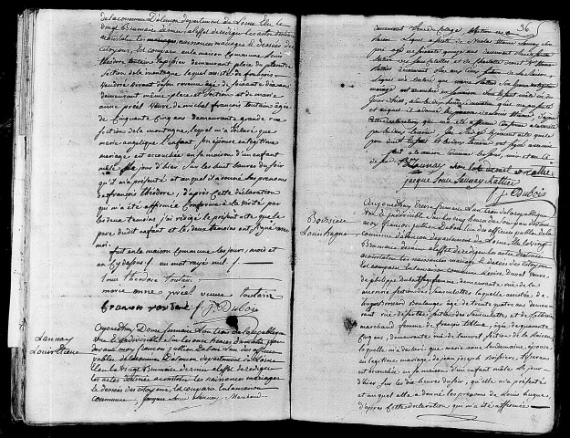 Acte de naissance de TOUTAIN François Théodore (30 novembre 1794),acte de naissance de LAUNAY Louis Etienne (1er décembre 1794),acte de naissance de BOISSIERE Louis Hugues (2 décembre 1794).