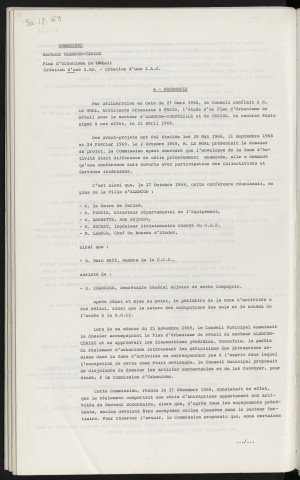 Urbanisme, secteur Alençon Cerisé, plan d'urbanisme en détail, création d'une Z.A.D, création d'une Z.A.C.