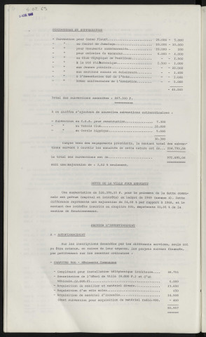 Budget primitif 1969.