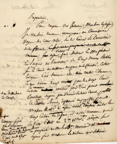 Navigation intérieure, cours d'eau, travaux d'alignement sur la rivière de la Briante : correspondance (1826).