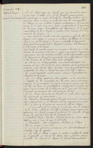 Hôtel de la brigade : Avenant à la Convention