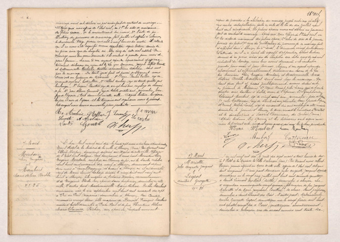Acte de mariage de LECONTE Joseph Alfred et AVELINE Rachelle Berthe Armandine (25 février 1910), Acte de mariage de MONTAIN Léon Eugène veuf de LAHAYE Marie Louise et MAUBERT Marie Hélène Berthe (07 mars 1910), Acte de mariage de MARIETTE Jules Auguste Jacques et LEGROS Amélie Georgette (17 mars 1910).