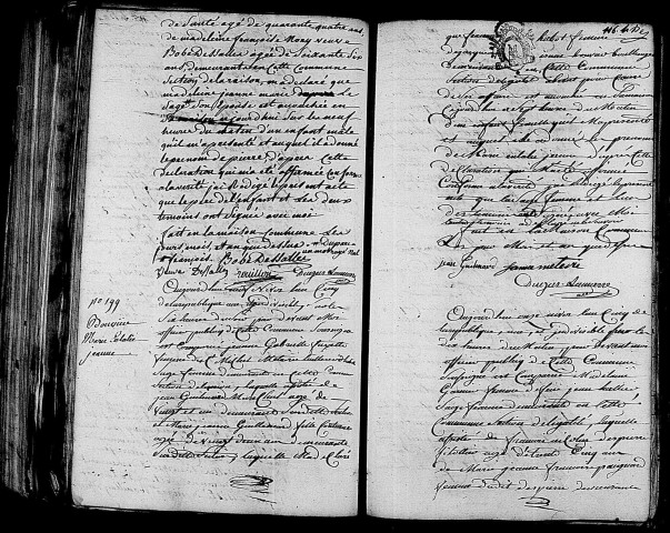 Acte de naissance de BOBE DESSALLES Pierre (29 décembre 1796),acte de naissance de BOUVIER Marie Eulalie Jeanne (29 décembre 1796),acte de naissance de DUPONT François (31 décembre 1796).