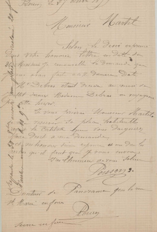 Foire de la Chandeleur (1880-1884), demandes de boutiques sous la coupole de la Halle au Blé, sur la place d'Armes : états nominatifs, correspondance, flyers, plans, mémoires.