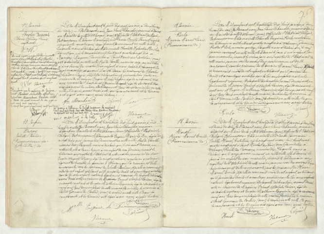 Acte de naissance de NEUENS Charles Théodore Louis (17 janvier 1907),reconnaissance de DUPUY Juliette Pauline (18 janvier 1907),reconnaissance de KERLO Maurice Marcel Louis (18 janvier 1907),reconnaissance de HOUEL Henri Marcel Emile (18 janvier 1907).