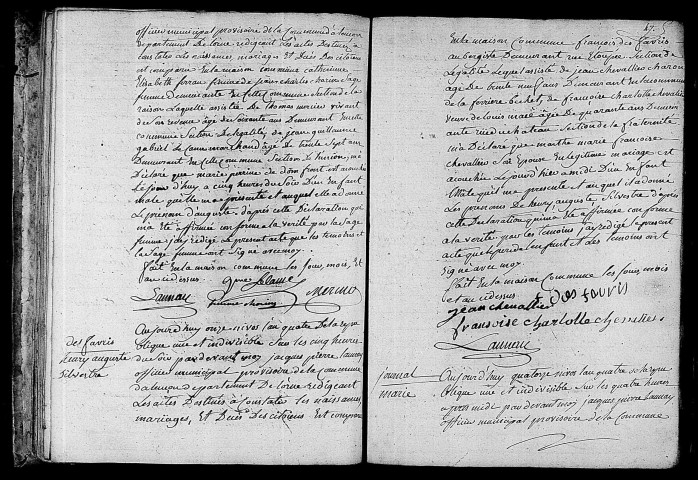 Acte de naissance de MARIE Auguste enfant naturel (30 décembre 1795),acte de naissance de DESFAVRIS Henri Auguste Sylvestre (31 décembre 1795),acte de naissance de JOURNAL Marie (4 janvier 1796).