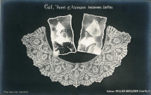 Col, point d'Alençon, anciennes coiffes, cliché G. Martin, carte postale ancienne noir et blanc, édition Peslier-Greslebin, (Date d'utilisation : 01 octobre 1908), (14x9),AMA.