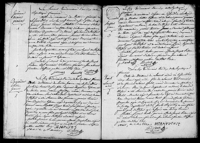 Registre des actes de naissance (23 septembre 1801-21 septembre 1802).