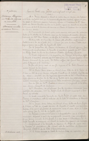 Registre des délibérations du conseil municipal (05 juillet 1926 - 05 décembre 1928).