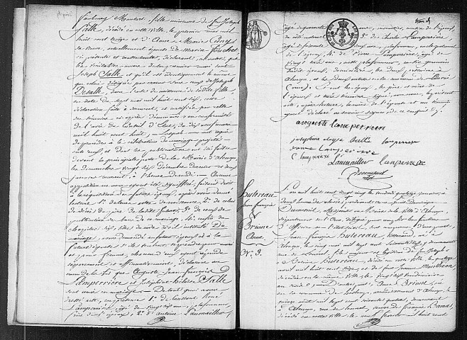 Registre des actes de mariage (1825).