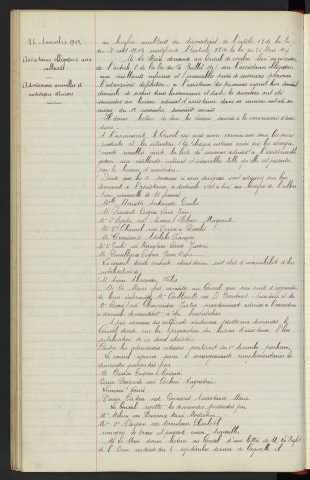 Recrutement, Soutiens de famille avis du conseil. Assistance obligatoire aux vieillards : M. Le Maire. Admissions nouvelles et mutations diverse
