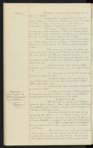 Eclairage des Rues de la ville, installation des lampes électriques aux principaux carrefours, compagnie Française et continentale d'éclairage, rapport. Assurances contre l'incendie des bâtiments communaux et du mobilier, Mr L'HEUREUX architecte expert rapport