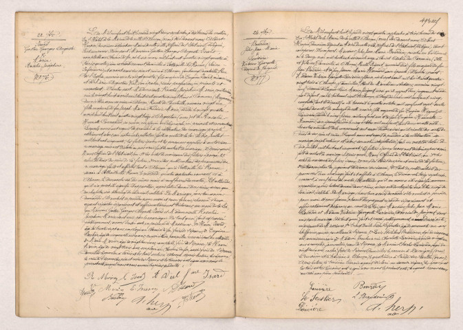 Acte de mariage de ISARD Gaston Georges Auguste et MORIN Rosalie Joséphine (22 Septembre 1908), BOURDIN Jules Jean Marie et LARIVIÈRE Victorine Georgette Divorcée de JAIGNET (24 Septembre 1908).