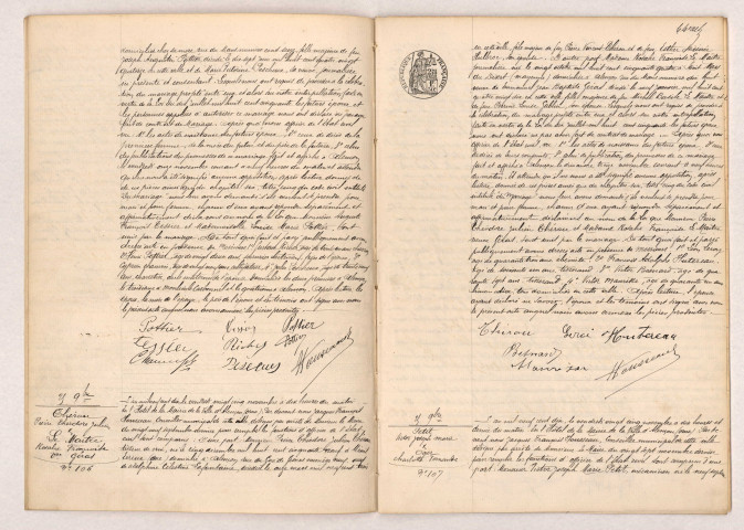 Acte de mariage de TESSIER Auguste François veuf TESSIER et POTTIER Louise Marie (24 novembre 1910), Acte de mariage de THEROU Pierre Théodore Julien veuf LAFONTAINE et LE MAITRE Rosalie Françoise veuve GERAS (25 novembre 1910), Acte de mariage de PETIT Victor Joseph Marie et OGER Charlotte Fernande (25 novembre 1910).