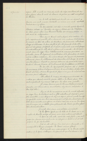 Villes dévastées par la guerre, demande d'adoption comme filleule présentée par la ville de la Bassée