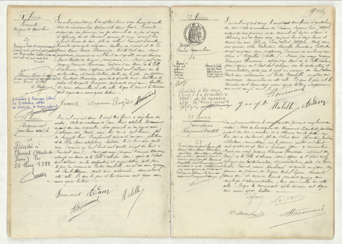 Acte de naissance de LECONTE Marguerite Marie Louise (21 février 1912),acte de naissance de BEAUMERT Jean Louis Adolphe (22 février 1912),acte de naissance de JOSEPH Simone Suzanne Léone (23 février 1912),acte de naissance de JOURDAIN Raymond Baptiste (23 février 1912).