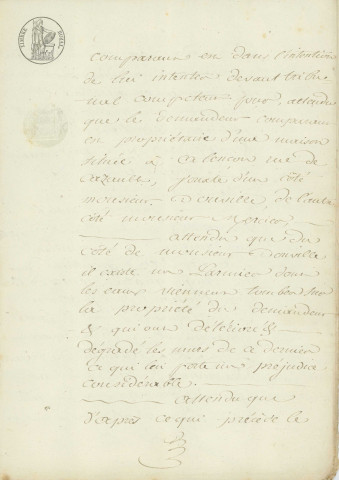 Acte de conciliation entre les Sieurs Lyon et Douville (3 août 1830),