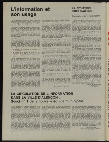 Alençon Notre Cité, journal des habitants de la Ville et des communes périphériques n°6 (novembre 1977).