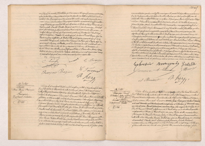 Acte de mariage de LECOMTE Alphonse Louis et FOUQUET Marthe Berthe (21 Juillet 1908), AMIOT Alfred Paul Emile François et LABARRE Germaine Juliette (24 Juillet 1908).