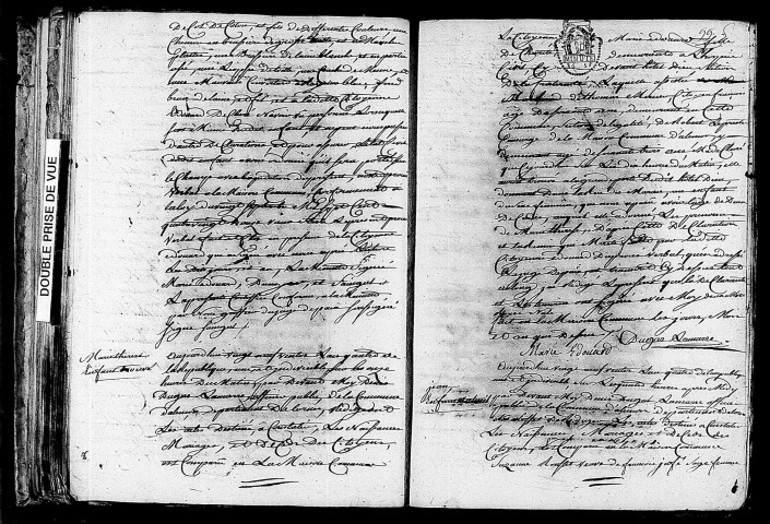 Acte de naissance de Marie Thérèse enfant trouvé (19 mars 1796),acte de naissance de LABBE Jean enfant naturel (19 mars 1796).