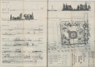 Square du Poilu, projet d'aménagement 2, plan (Services Techniques, 1/200, 22 octobre 1955, PC033) (119.5x83.5).