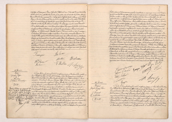 Acte de mariage de BESLUAU Marcel Anatole et FRANCOIS Charlotte Eugénie (23 janvier 1909), Acte de mariage de TÊTU Georges Vigor et BUSSON Théodora Ernestine (25 janvier 1909), Acte de mariage de BRIENS Joseph Mari Léon et PIERROT Mathilde (26 janvier 1909).