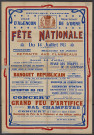 Fête nationale 14 juillet 1913 : affiche Imprimerie G. Supôt, (96 x 130).