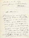 Lettre autographe signée de la femme de lettres Louise Colet au comédien Louis Fortuné Adolphe Laferrière (18 mars 1873).