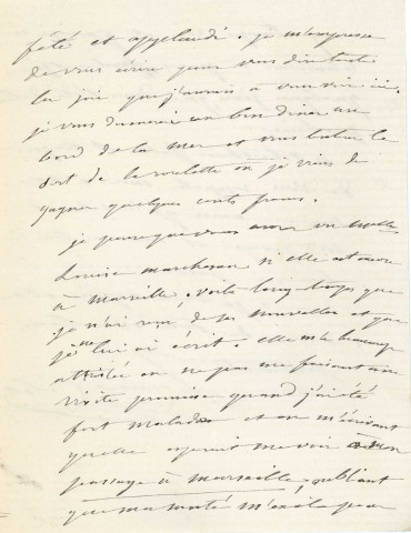Lettre autographe signée de la femme de lettres Louise Colet au comédien Louis Fortuné Adolphe Laferrière (15 juin 1873).