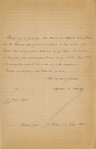 Lettre autographe signée de l'écrivain Alphonse de Launay à l'acteur Louis Delaferrière (7 janvier 1874).