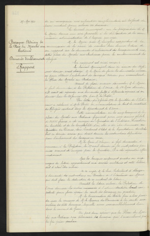Hospice d'Alençon, construction d'une maternité, avis du conseil . Baraques Adrian de la place du marché aux bestiaux, demande d'enlèvement, rapport
