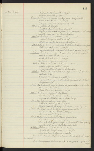 Budget de la ville pour 1919, rapport